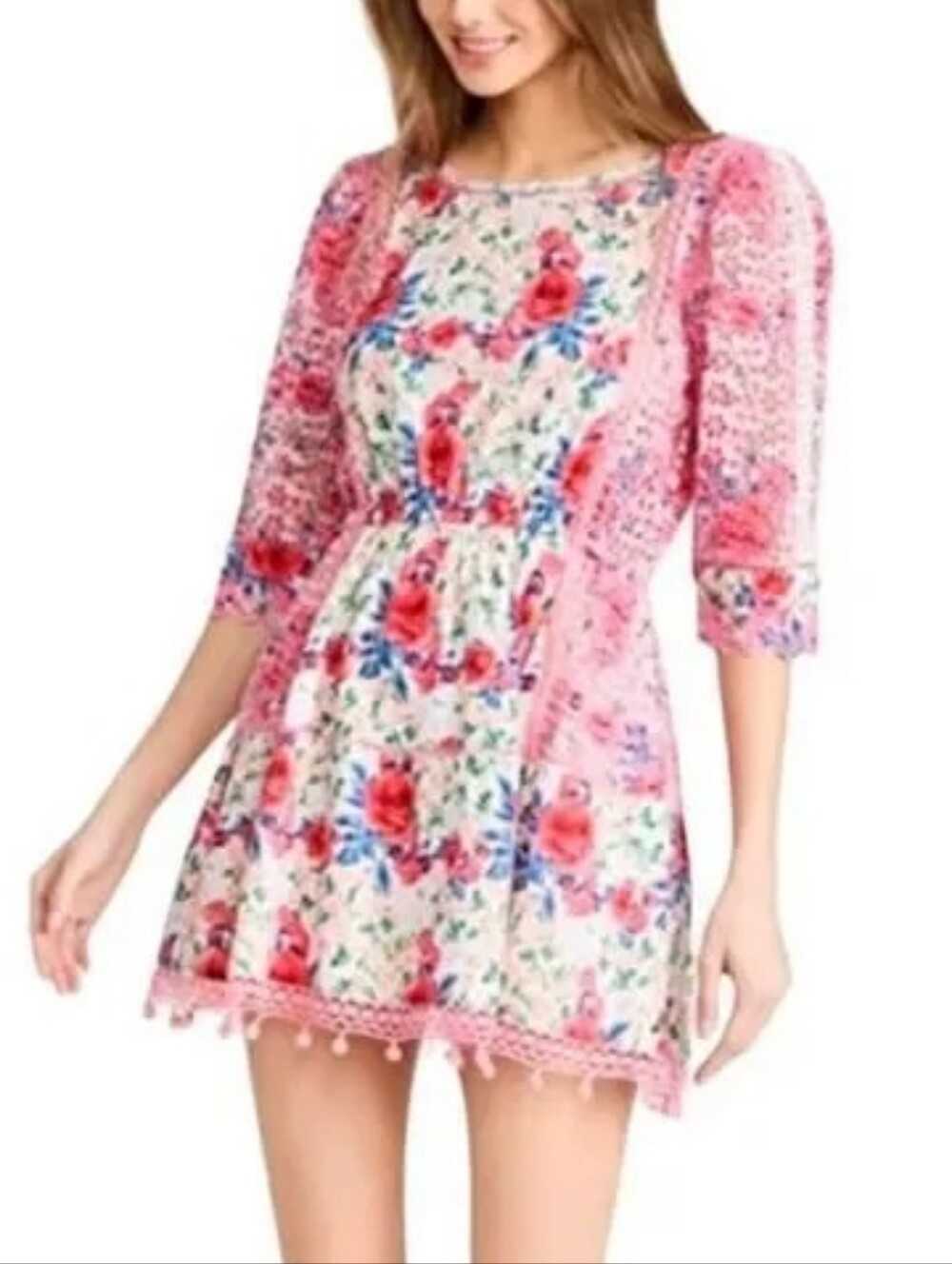 Novalie Embroidered Floral Mini Dress LoveShackFancy Siize Small